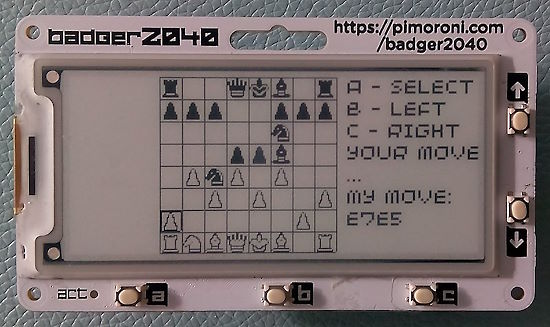 Chess Game on Badger 2040