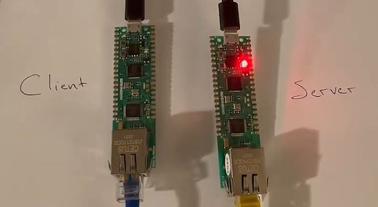 Using Micropython to connect Wiznet W5500 Pico Pis over Ethernet