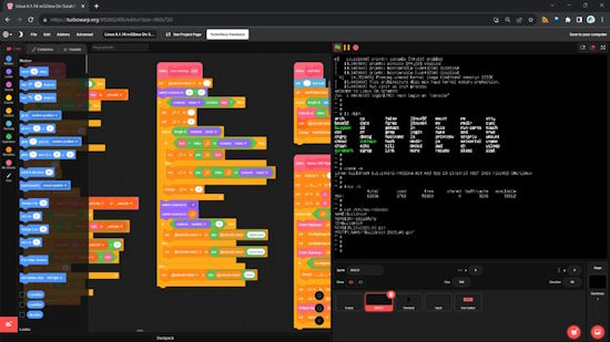 Linux Running on a RISC-V emulated in Scratch