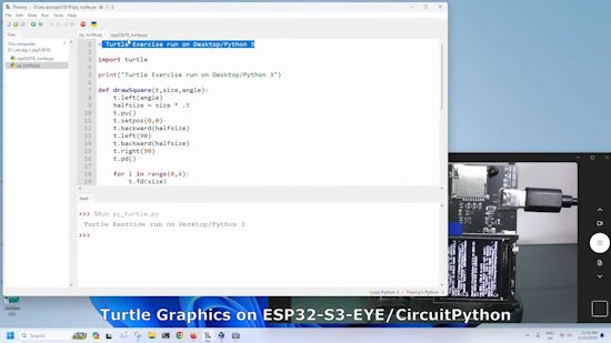 Turtle Graphics on ESP32-S3-EYE/CircuitPython