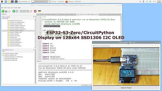 ESP32-S3-Zero/CircuitPython Display on 128x64 SSD1306 I2C OLED