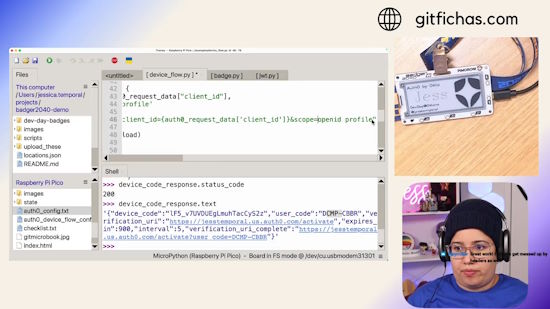 Device Auth Flow with Pimoroni Badger 2040W