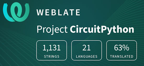 CircuitPython translation statistics on weblate