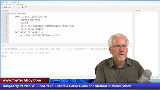 Raspberry Pi Pico W LESSON 65: Create a Servo Class and Method in MicroPython