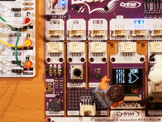 Logic Gate Analyser running on EDU PICO with a MH EDU Electronics LogicBoard