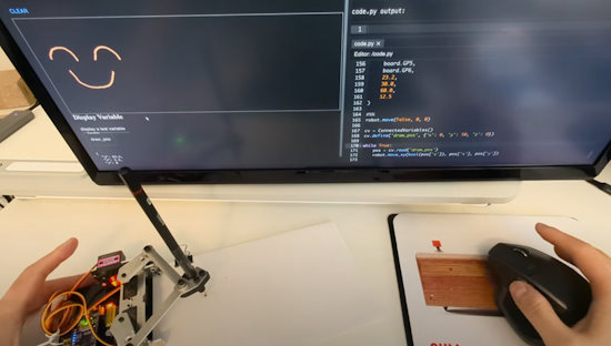 Control a drawing robot via connected variables