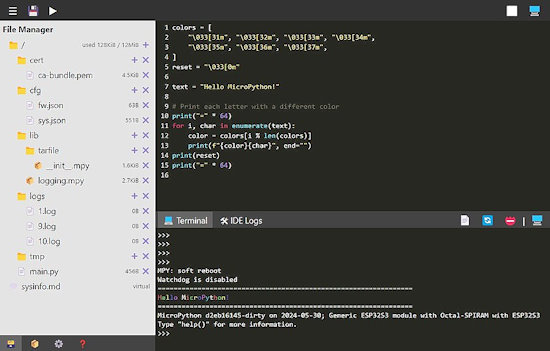 MicroPython In-Browser IDE