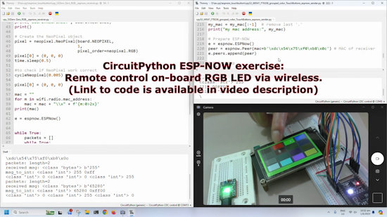 CircuitPython ESP-NOW: Remote control on-board RGB LED via wireless