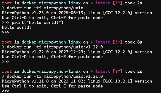 MicroPython v1.23.0 UNIX Port Docker Container