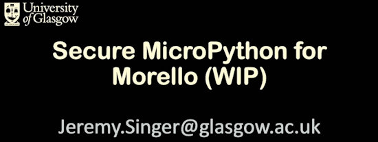 Towards Secure MicroPython on Morello