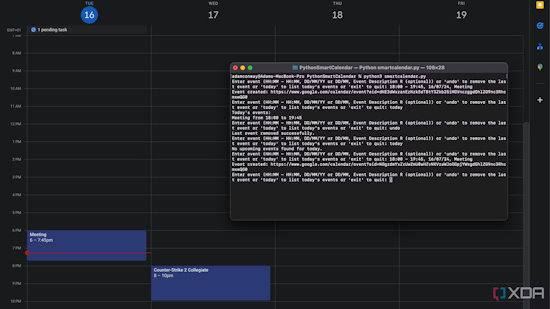 Google Calendar management system with Python