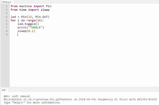 First steps with RISC-V MicroPython on the Raspberry Pi Pico 2