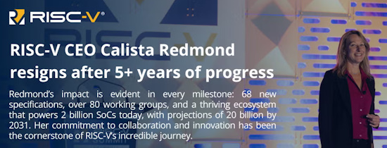 RISC-V CEO Calista Redmond resigns