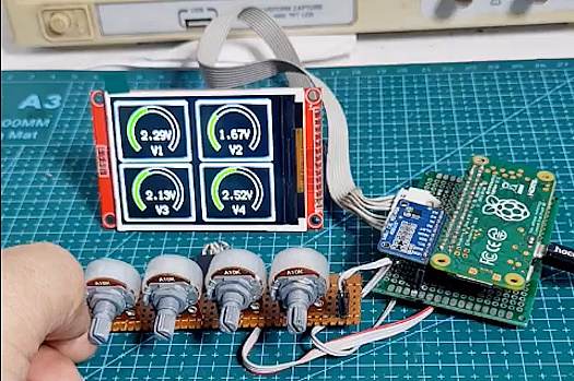 RaspberryPi ZERO No OS /Circuitpython Test ADC Multi Voltmeter