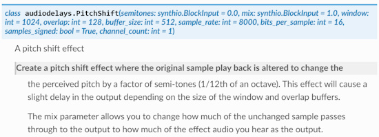 New pitch shift effect