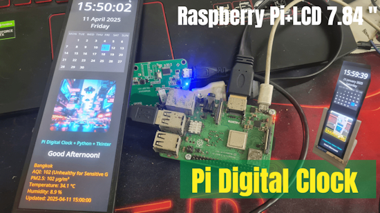 Pi Digital Clock 7.84 Inch (PYTHON)