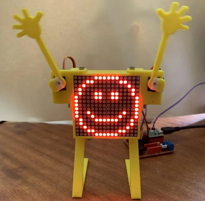 A robot personality display add-on