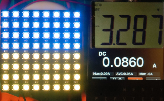 Testing an RGB LED Matrix With Different Supply Voltages