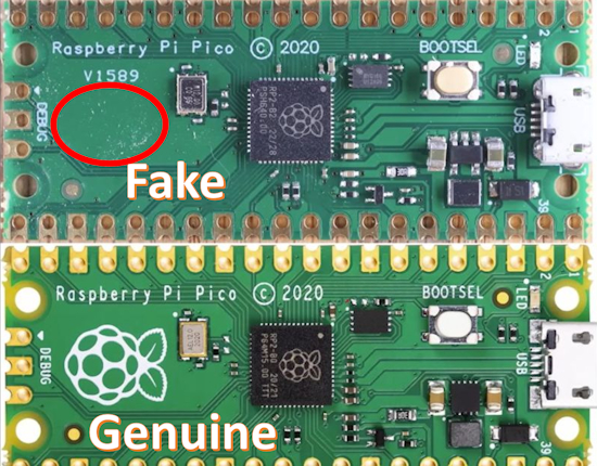 Fake Raspberry Pi Picos