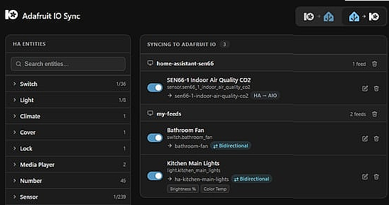 Sync Adafruit IO and Home Assistant