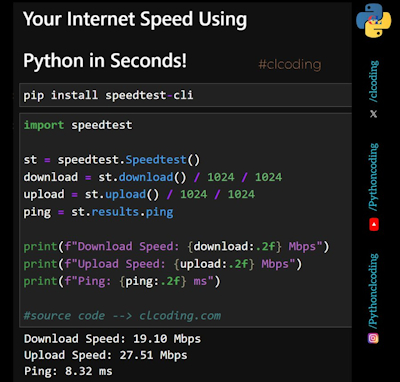 Check your internet speed using Python